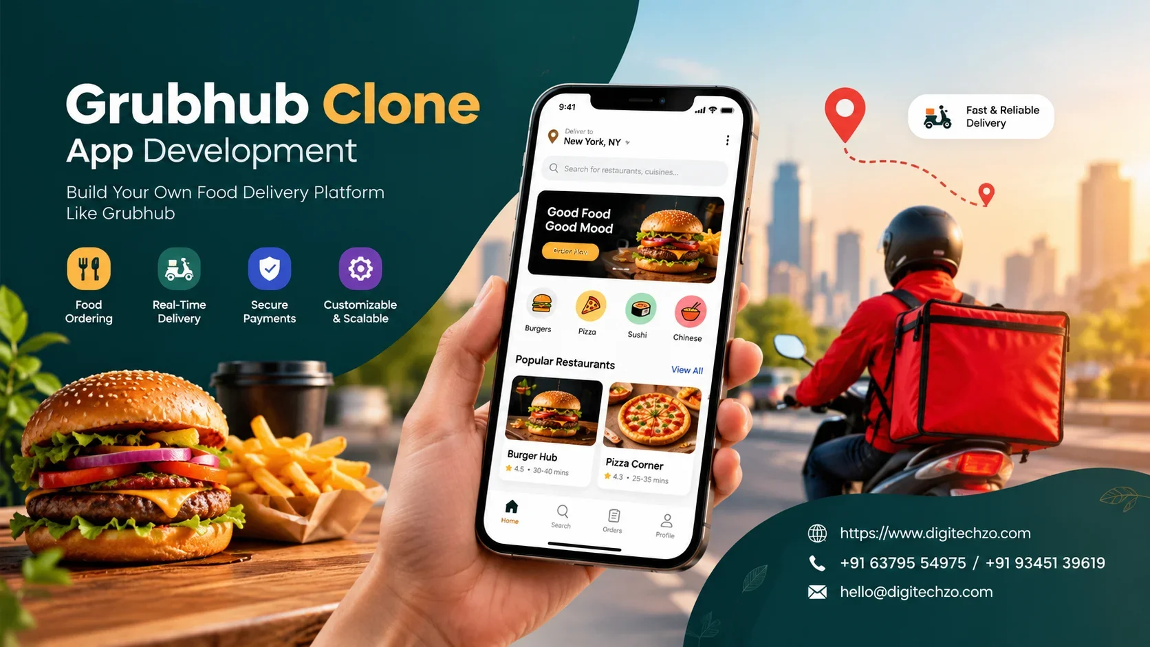 Grubhub Clone App Development: Build a Feature-Rich Food Delivery Platform